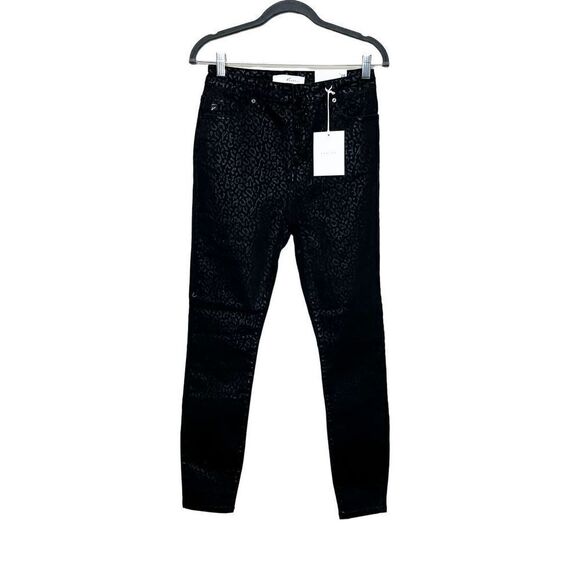 KanCan NWT black leopard print high rise super skinny button fly jeans size 9/28 - Picture 1 of 13